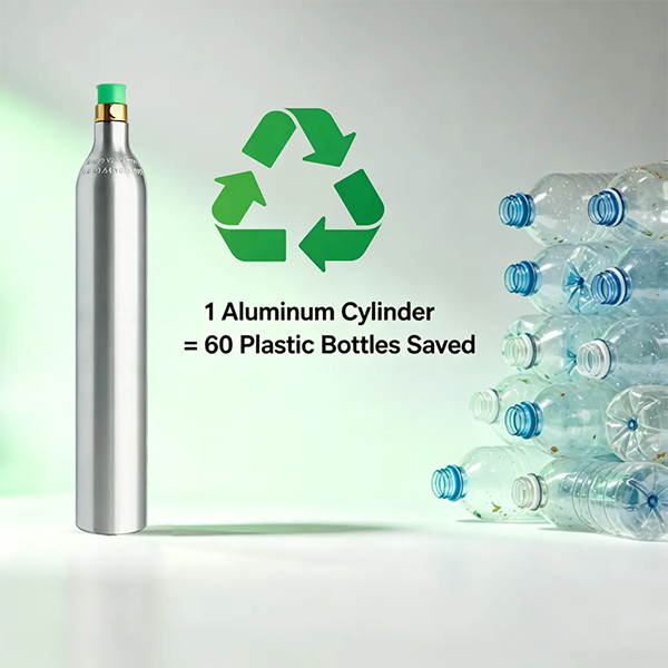 Reducing Plastic Pollution: The Environmental Value of Refillable CO₂ Aluminum Cylinders
